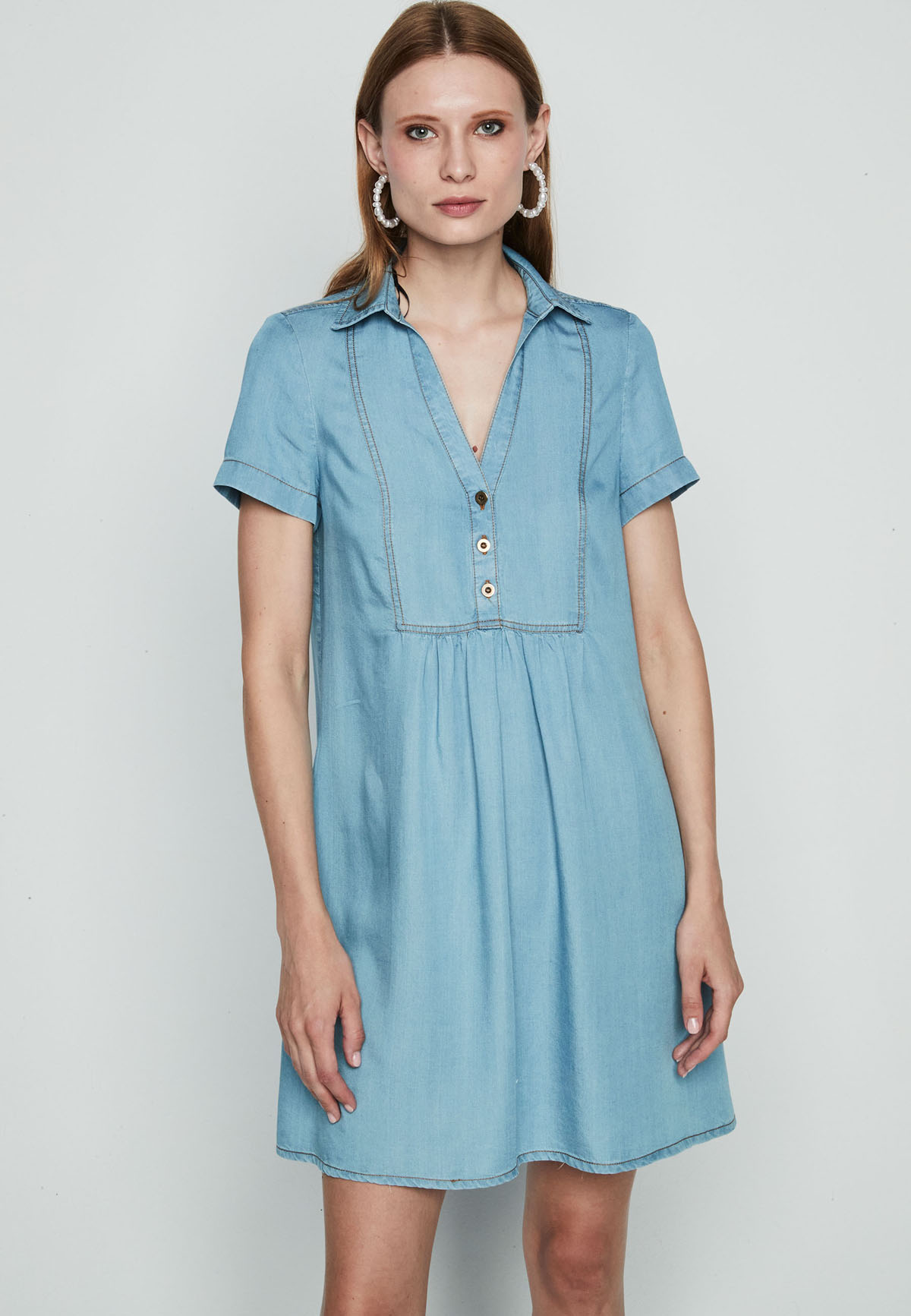 vestido camisero de tencel